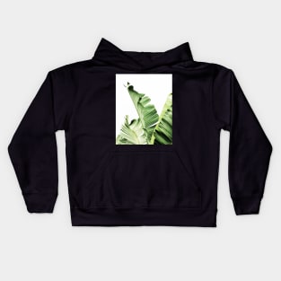 Banana leaves,Tropical leaves, Green leaves, Leaf, Modern art, Wall art, Print, Minimalistic, Modern, Scandinavian print Kids Hoodie